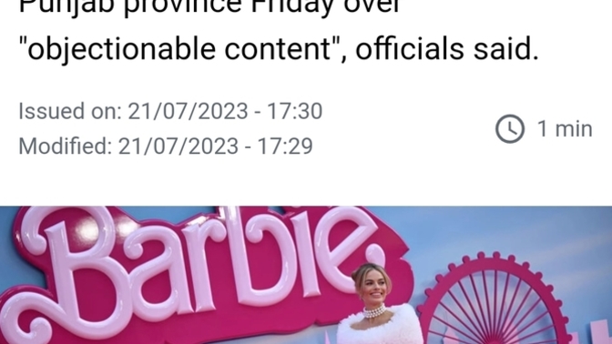 Should the US follow Pakistan's lead and censor the Barbie movie for hate speech?