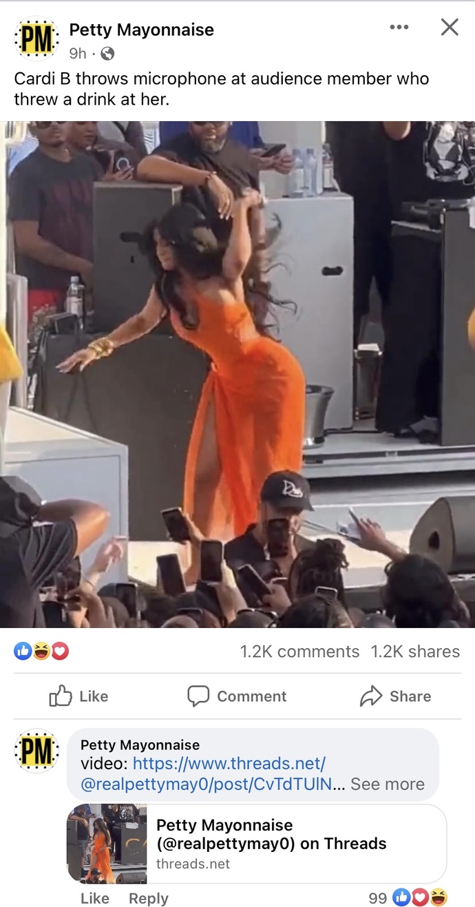 If you’re a performer on stage and someone throws something at you, what would you do?