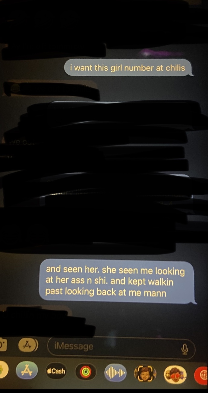 I found this on my bf’s phone with his friend. This was the same day I was out of town.