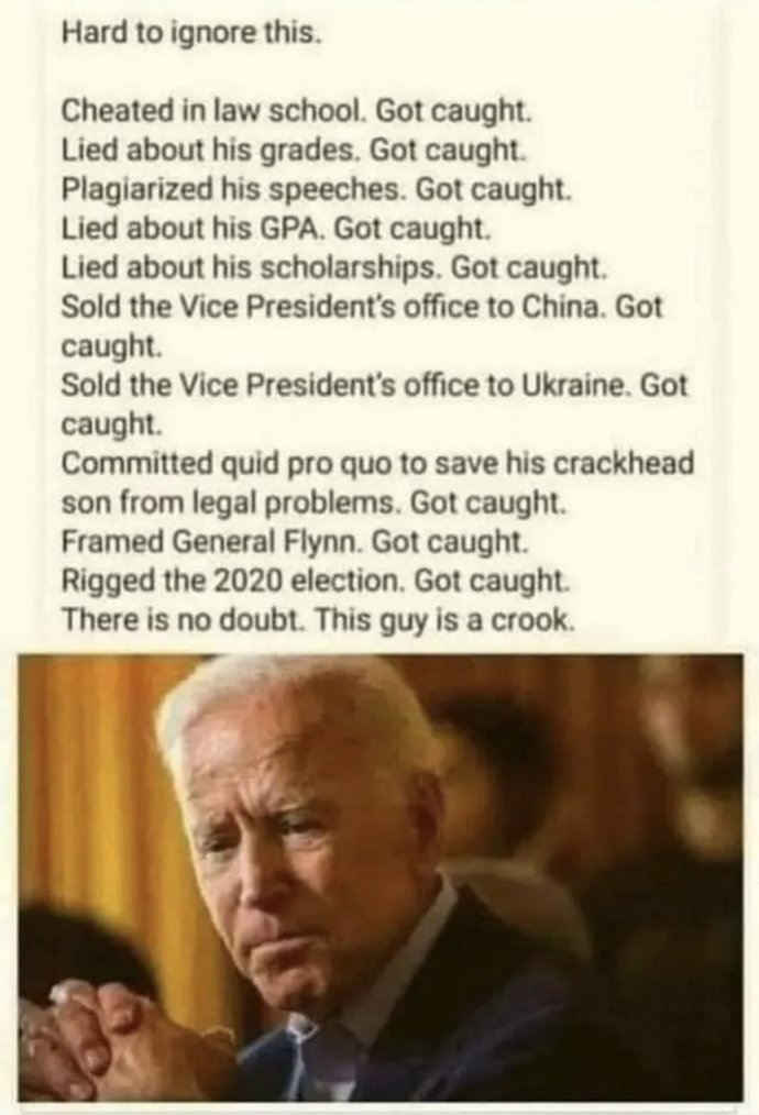 Why is Joe Biden in the white house running our country instead of in prison?
