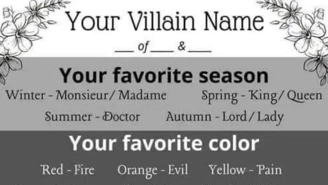 What's your villain name 🤔?