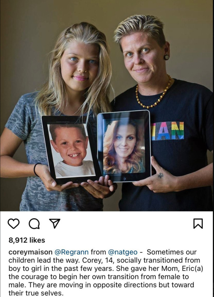 Mother and son are now father and daughter?