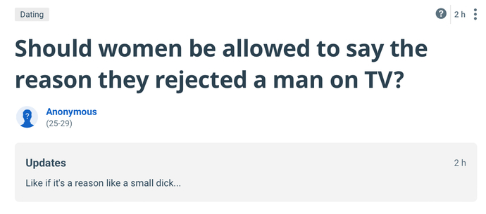 I’m sorry to hear you have a small dick.