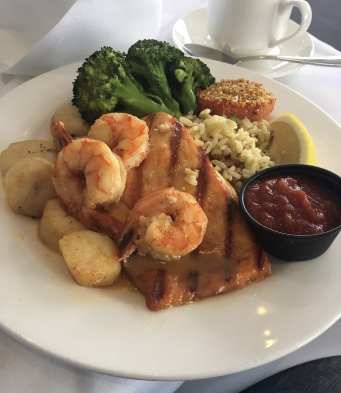 Would you rather have steak or salmon with shellfish?
