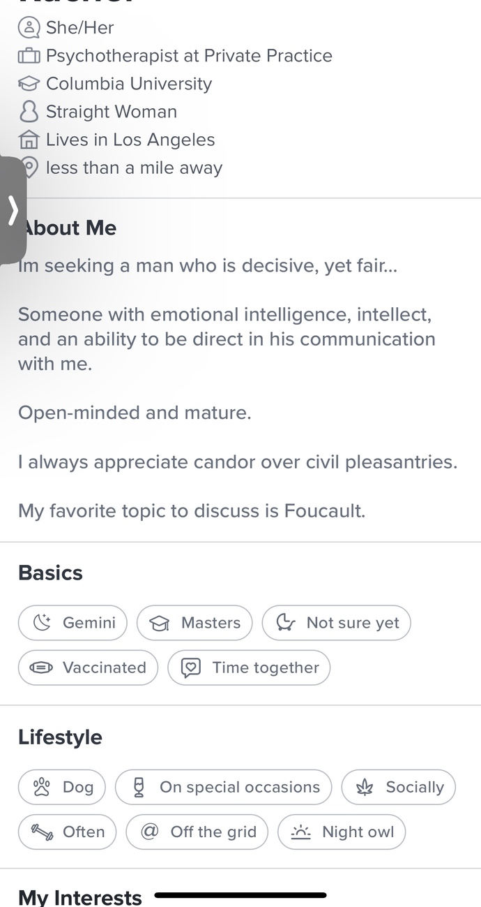 Guys, what is your impression of this dating profile bio?