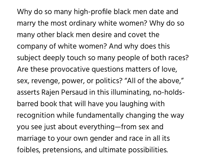 Why do you think so many black men love white women? there’s even a book about this?