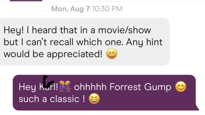 Met on Hinge is there a high probability we will chat again later this year?