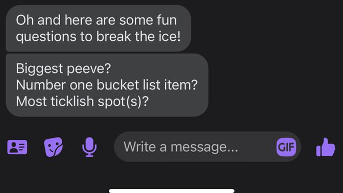 Is it just me or are these odd ice breaker questions to ask on a dating app?