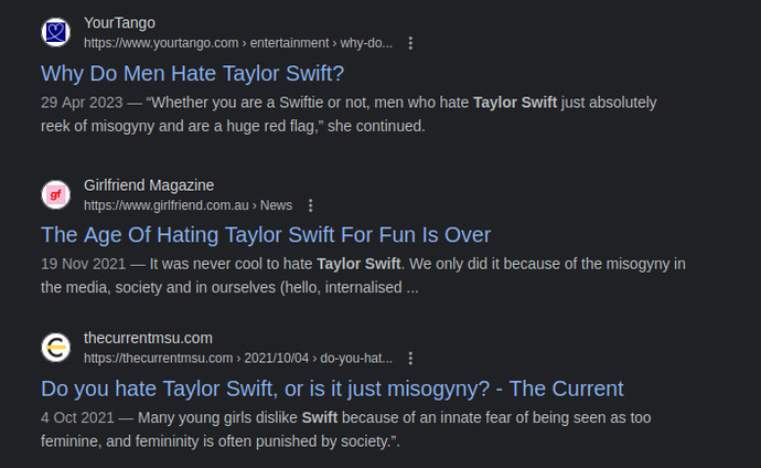 Is it misogynist to hate Taylor Swift?