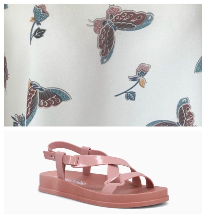 Which of these these shoes looks best with this butterfly print?
