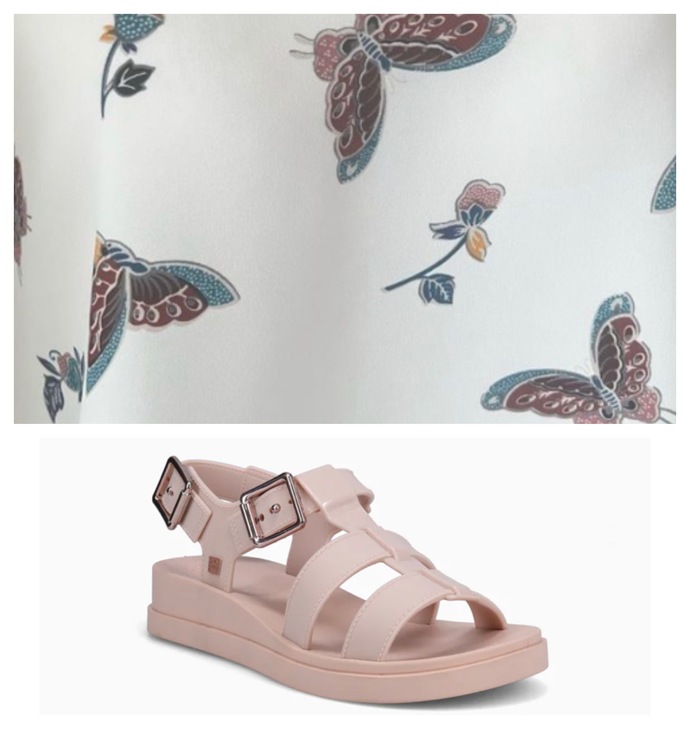 Which of these these shoes looks best with this butterfly print?