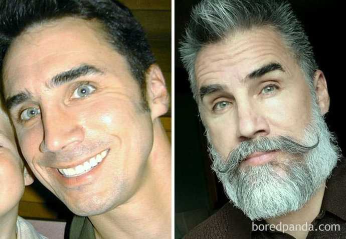 True or False: When a man has a beard it's equivalent to a woman hiding under too much makeup?