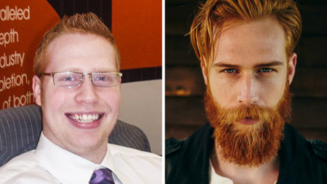 True or False: When a man has a beard it's equivalent to a woman hiding under too much makeup?