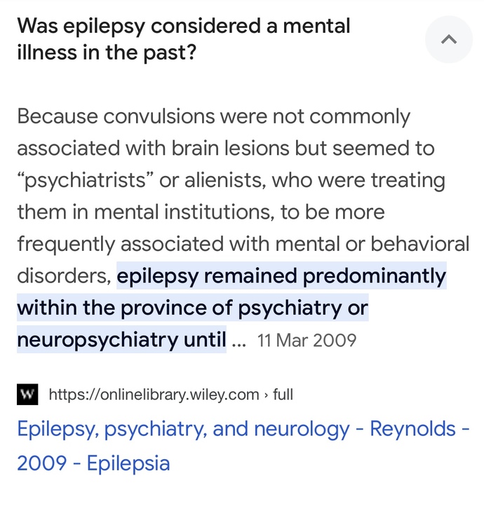 Do you believe epilepsy is a mental illness?