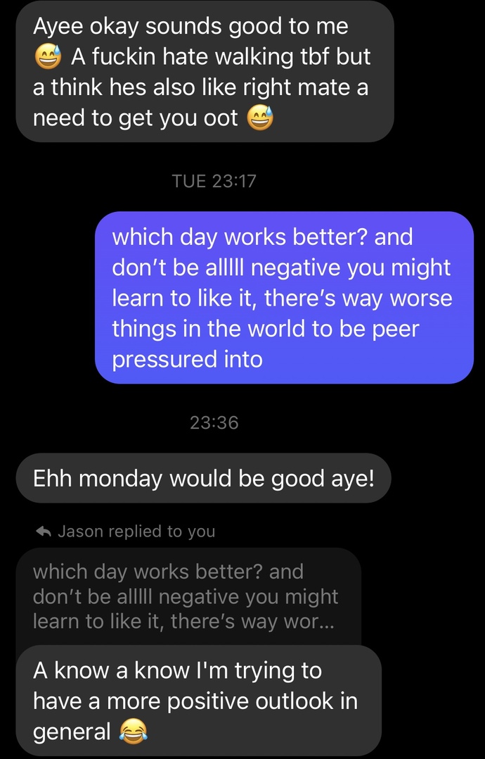 Does it seem like he doesn’t want to come but doesn’t want to upset me?