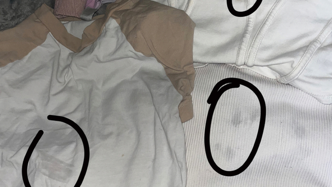 Do you guys know why my white clothes have like oil stains after laundry 🧺 ( pic ) ?