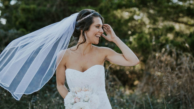 Is cleavage nice with a wedding gown, or are long sleeves and a high neck best?