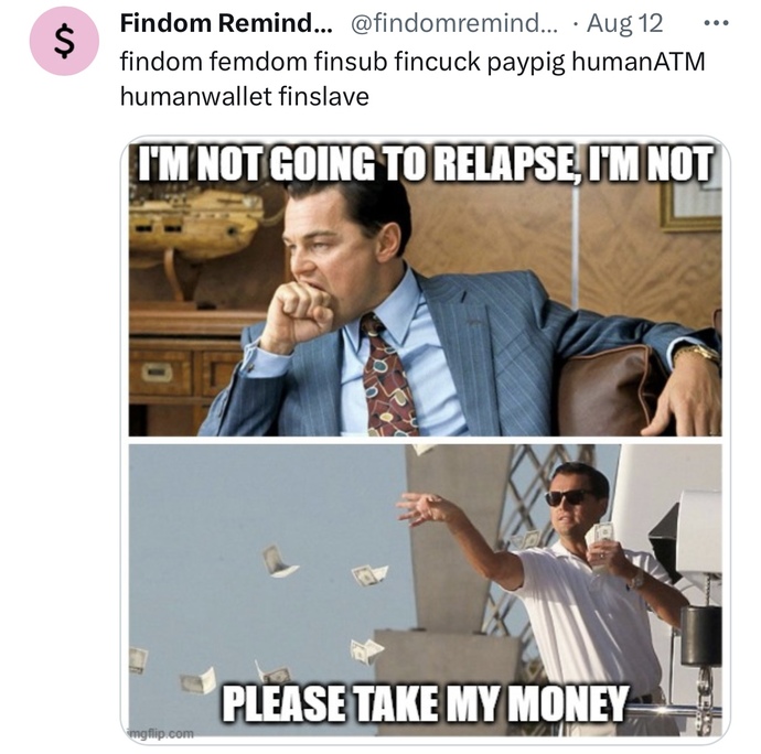 Findom is causing addiction cause feminist women wash mens brain, manipulate them and using sexual manipulation. Why governments dont ban it?