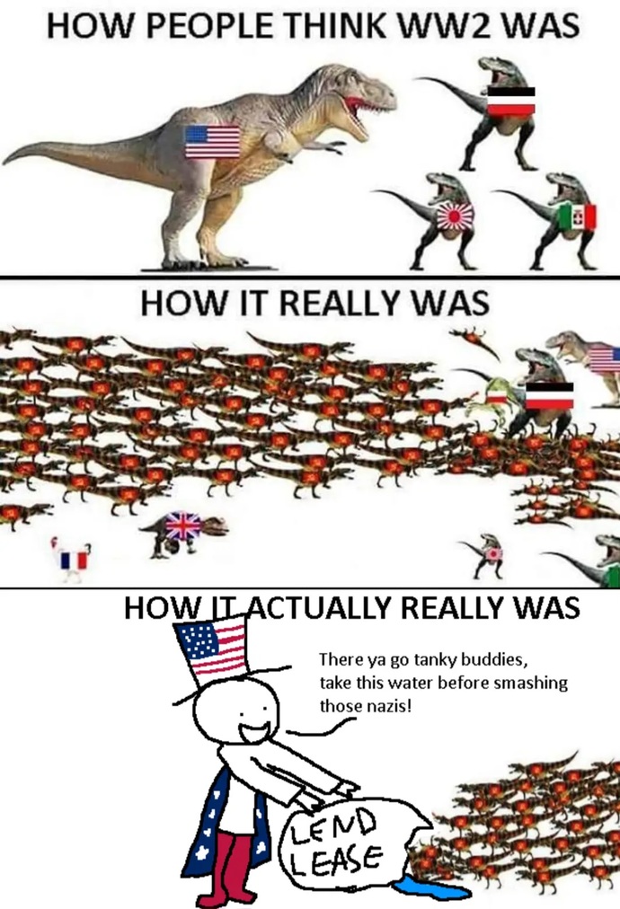Why do Liberals claim the USSR beat the Nazis on their own with out the help of the US or Britain?