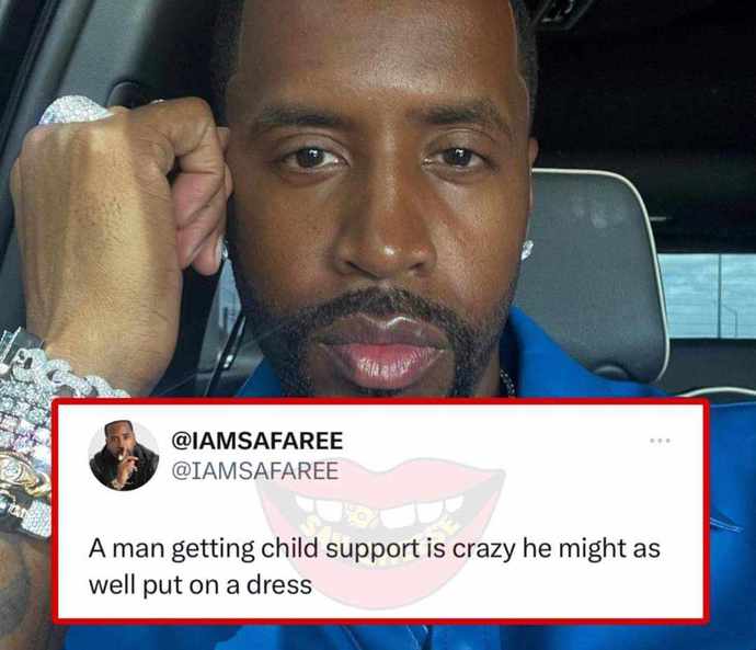 A man getting child support is crazy he might as well put on dress?