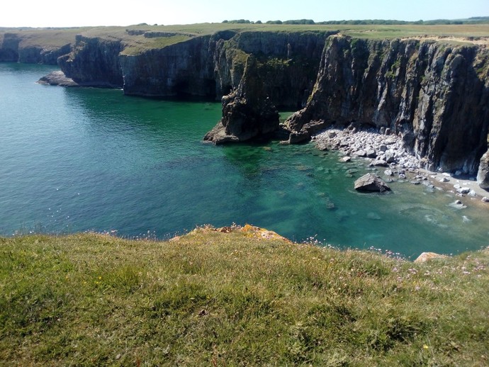What colour is the sea where you are?