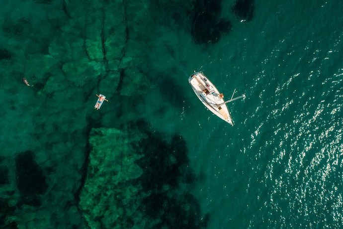 What colour is the sea where you are?