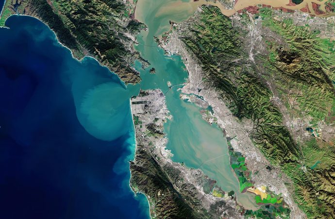 You can see the silt bloom extending about 10 miles into the ocean.