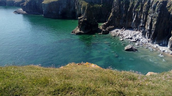 What colour is the sea where you are?