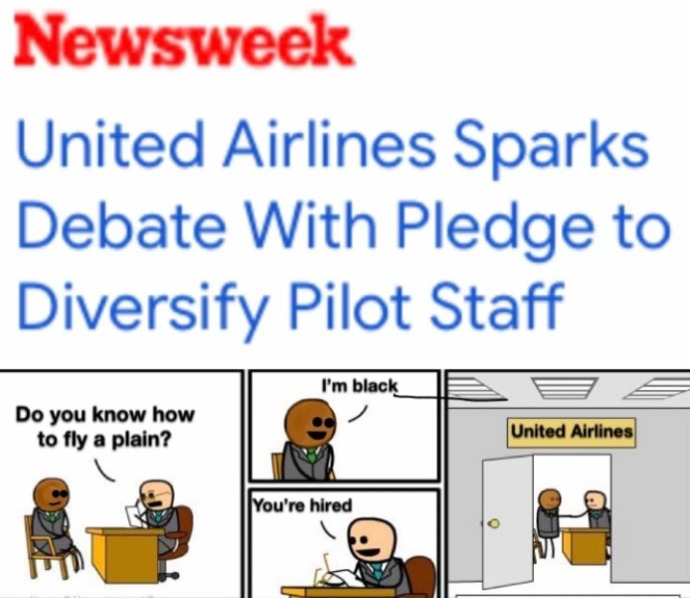 Diversity. How do you feel about United Airlines hiring pilots based on Diversity rather than best possible candidates?
