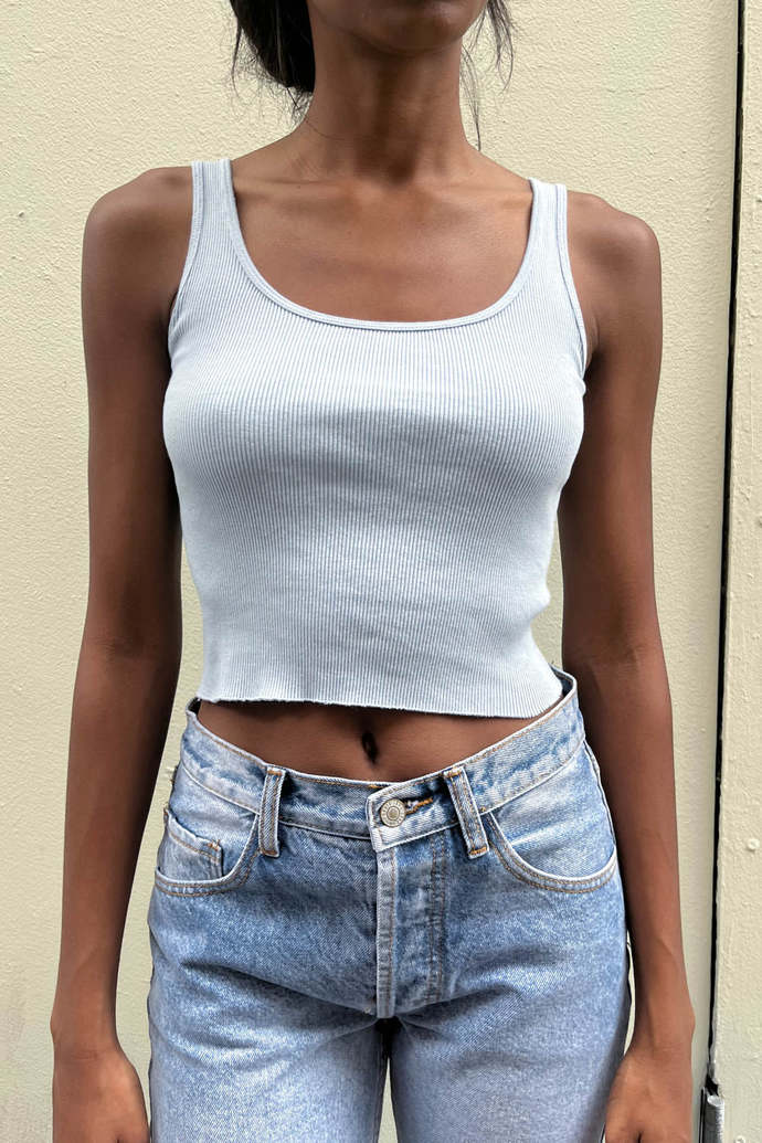 Guys, do you like women in tank tops? Which one would suit pale skin and platinum hair the most?