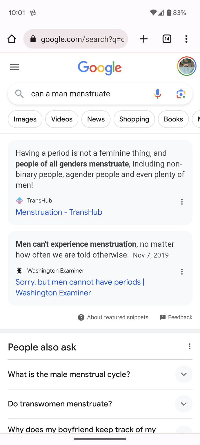 Can a man menstruate?