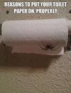 Is there a correct way to place the toilet paper in the dispenser?