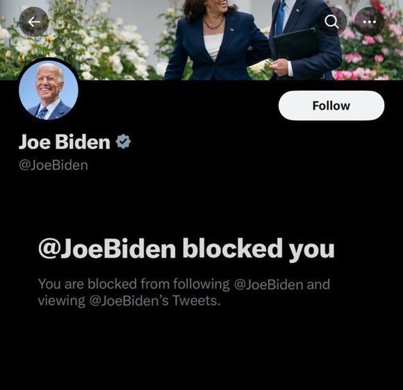 How would you react/feel if President Biden blocked you on Twitter/X?
