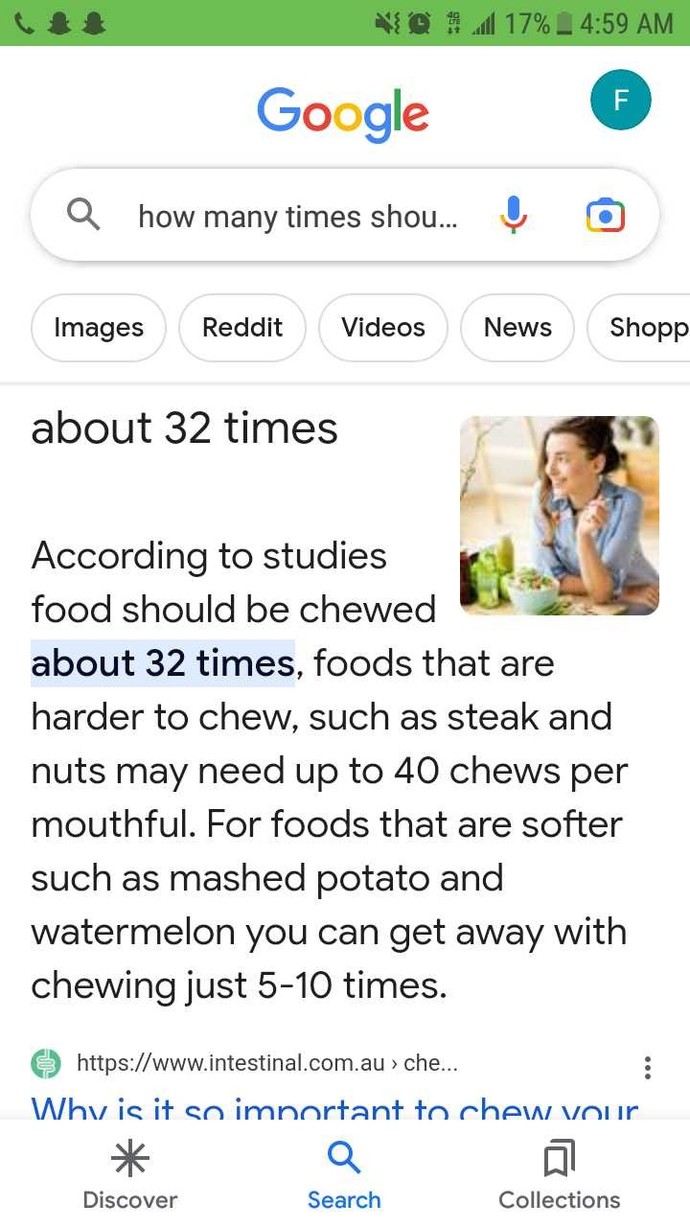 Do you chew your food the recommended amount?