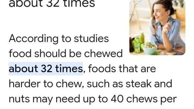Do you chew your food the recommended amount?