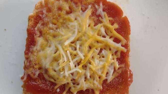 Real cooking for men. Out of frozen pizza? Got white bread, ketchup and cheese? Got 45 seconds?