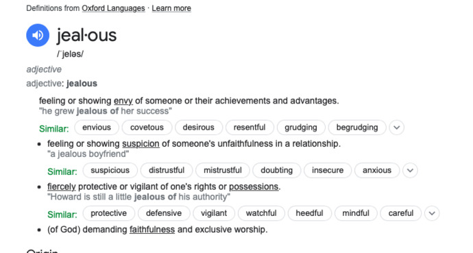 Is jealousy a sign of love or does it indicate distrust to your partner?