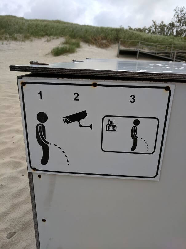 How do you stop people from peeing on the beach?