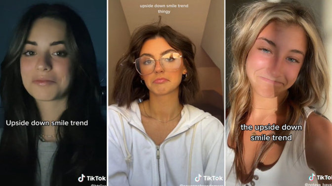 What does it mean when a girl does the "upside down smile"?