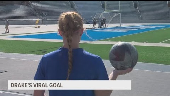 Drake woman soccer player scores goal of the year?