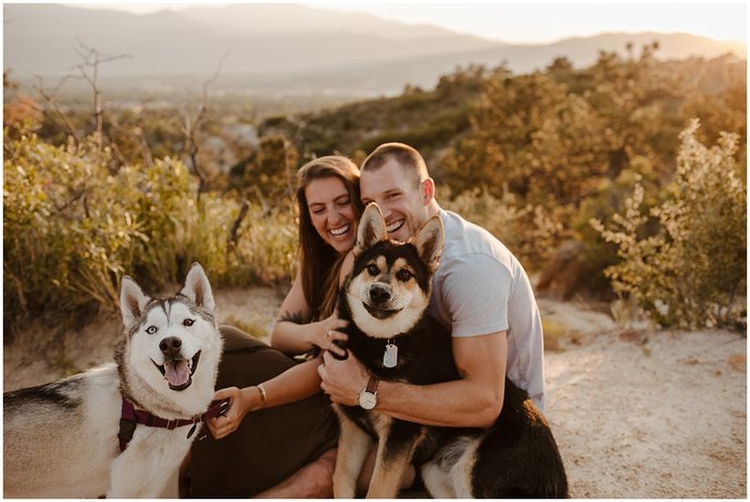 Couple with dogs