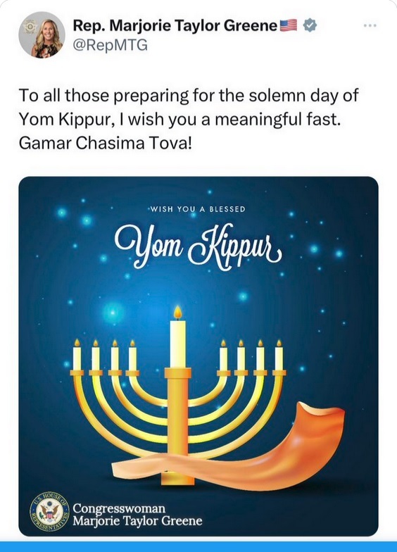 I wonder who lit the Menorah early. Those Space Lasers she talked about?