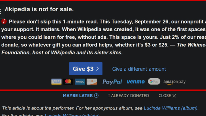 Does it seem like Wikipedia has become unusable with all the pop-ups asking for money all the time?