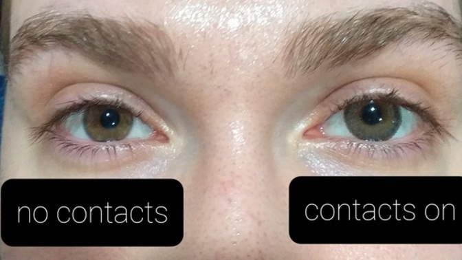 Trying contact lenses! Does it seem to deepen my eye natural colour?