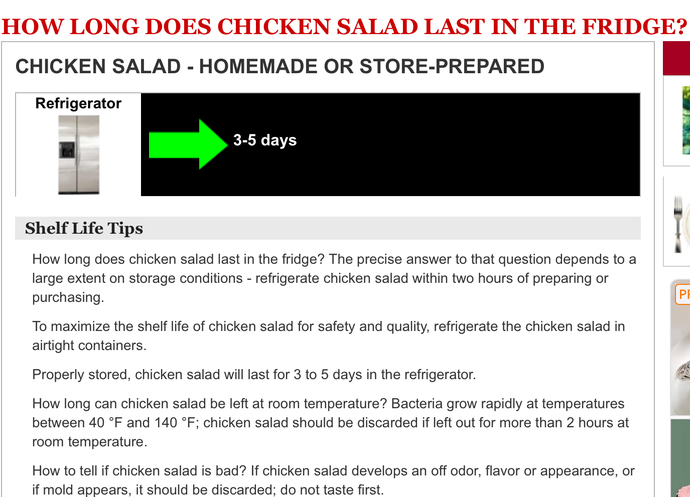 Should I put my Costco chicken salad in the fridge or the freezer? Where should my cooked shrimp rings go, freezer or fridge?