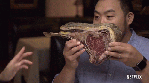 Would you be embarrassed if your date ate steak like the gifs below?