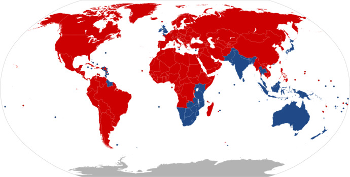 What countries drive on left?