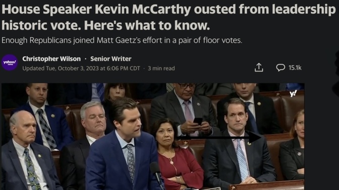 What does it say about Republican politics that a Pedo ousted the Speaker?