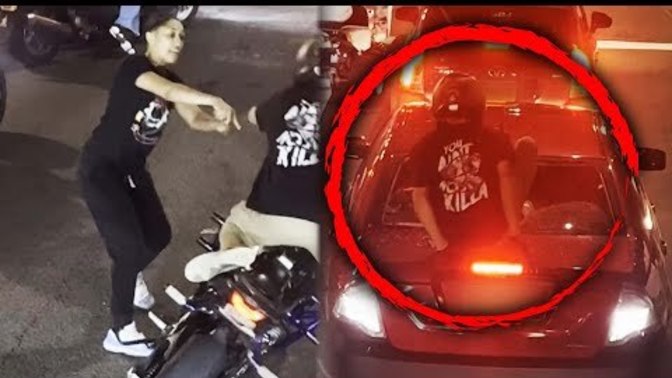 Is This Biker A Little Man-child Who Needs The Law To Give Him A Massive Whooping?