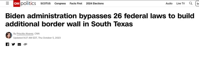 Americans, when will you Trumplicans figure out that border walls don’t work unless it’s Biden’s wall?